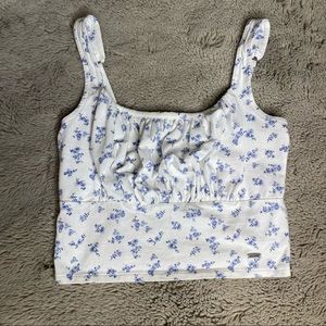 Blue floral crop top